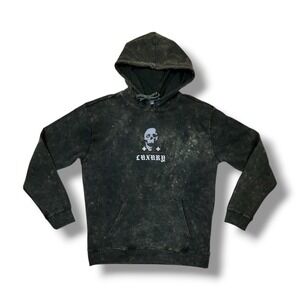 Taco Tuesday Green Acid Wash Grunge Skull Logo Hoodie Sweatshirt‎ Men's Size XL